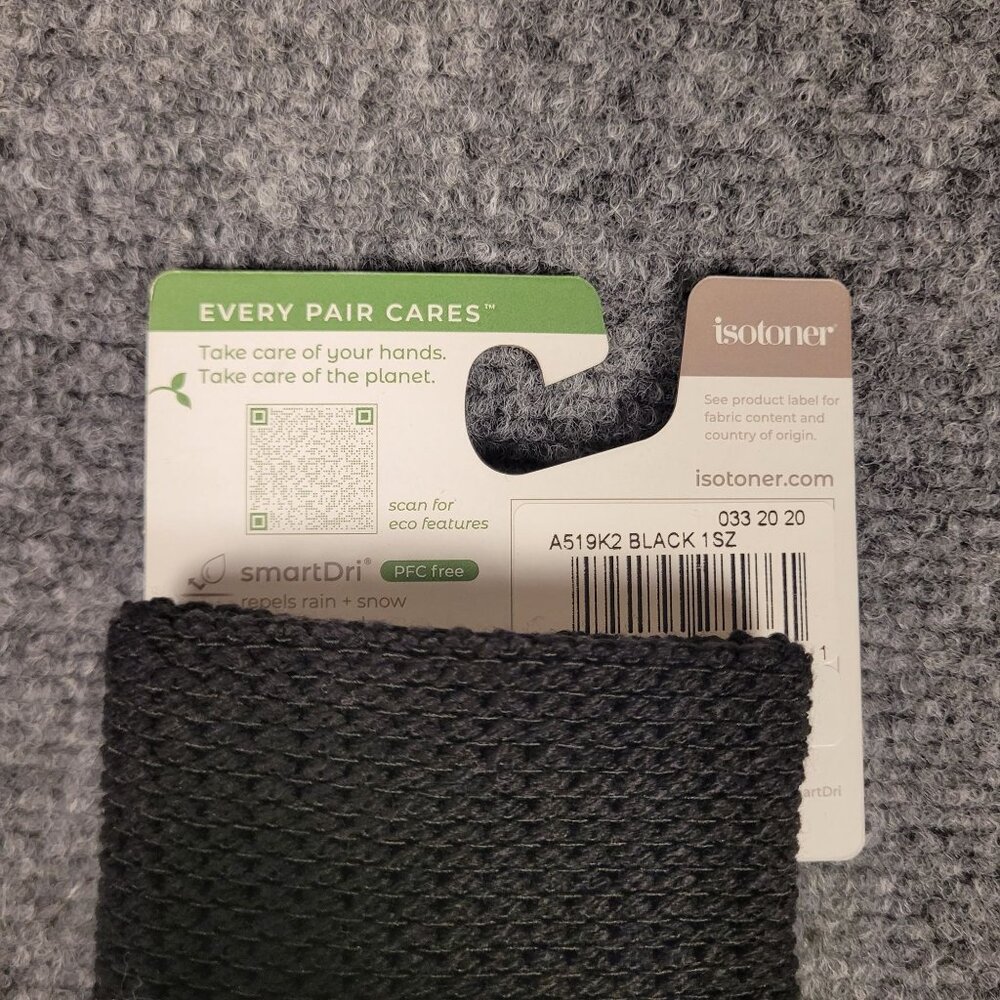 Women's Isotoner Water Repellent Reverse Cable Knit Gloves, Black - Picture 5 of 5
